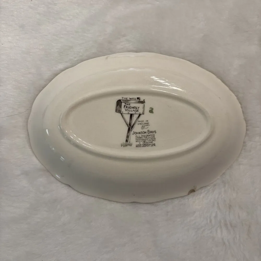 Johnson Bros Friendly Village Gravy Boat Plate Small Dish Made In England